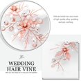 thumbnail image 4 of Opal Crystal Bride Wedding Hair Vine Silver Flower Bridal Hair Piece Rhinestone Hair Accessories Headpieces Jewelry for Women and Girls (Rose Gold), 4 of 4
