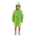 thumbnail image 4 of Child Robe Animal Plush Soft Hooded Terry Bathrobe Robe,Dino Green,M(4-6 Years), 4 of 4