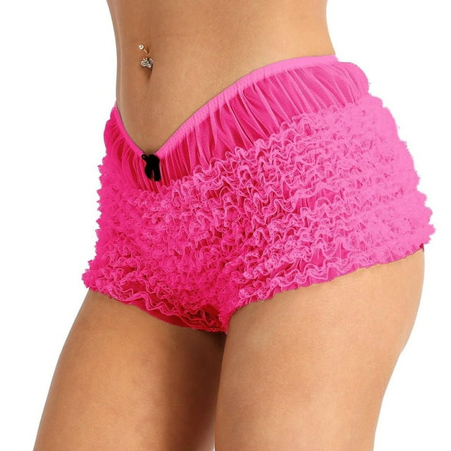 TIMIFIS Women Bloomers Ruffle Pumpkin Pants Cute Sweet Elastic Waist Multi Layer Cake Stacking Sleeping Short Bottom Lace Trim Skirt Pants
