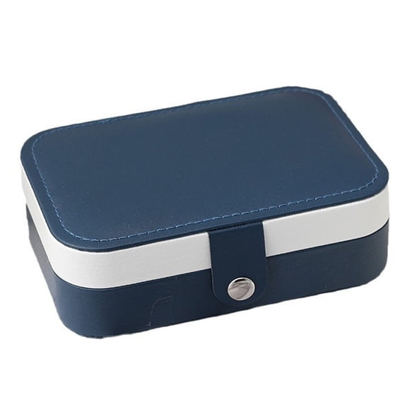 XIBUFE Portable Jewelry Box for Women and Girls, Double Layer Display Storage Organizer for Earrings, Rings, Necklaces, Leather Travel Jewelry Case