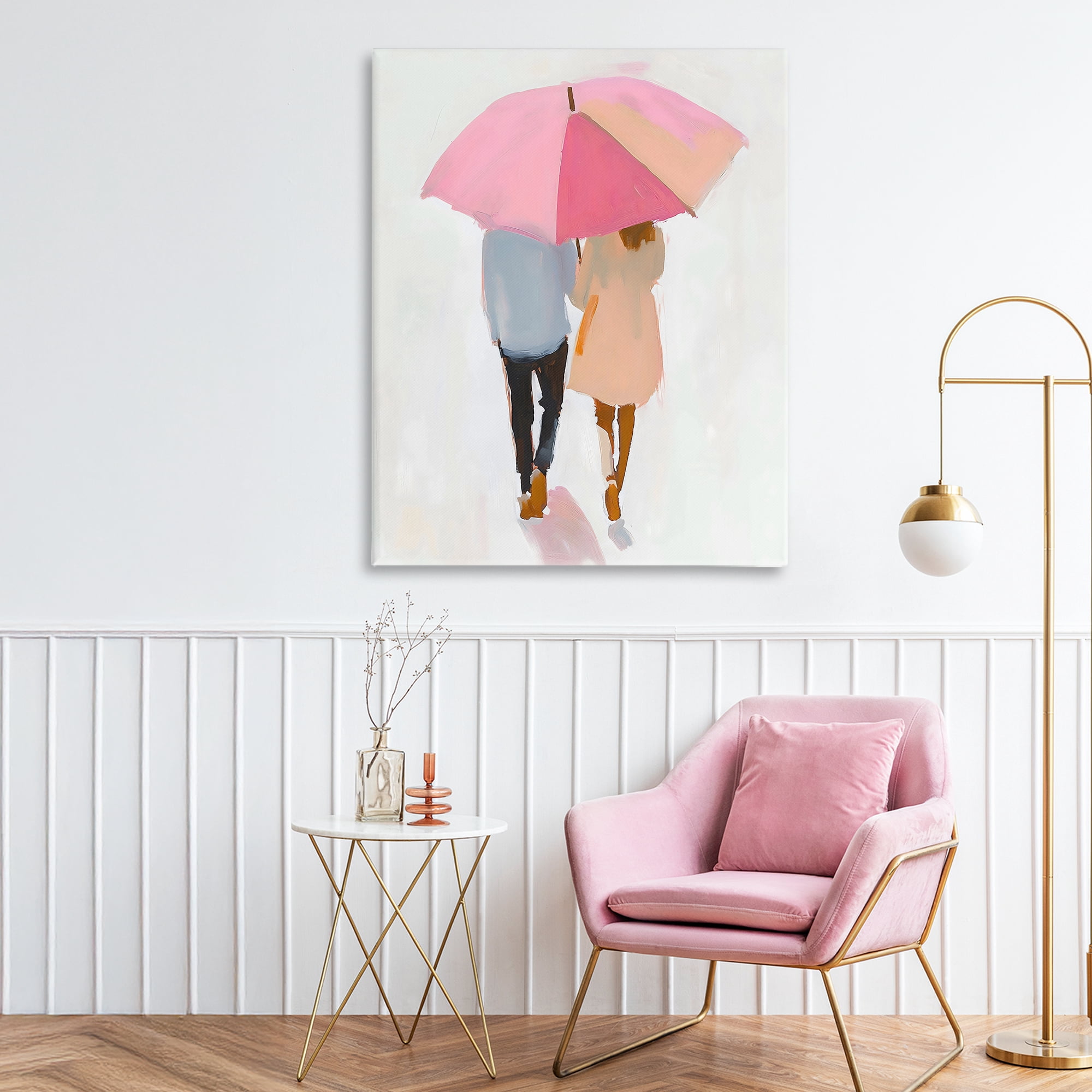Stupell Industries Couple Stroll Under Umbrella Canvas Wall Art, design by The Prints Vibe