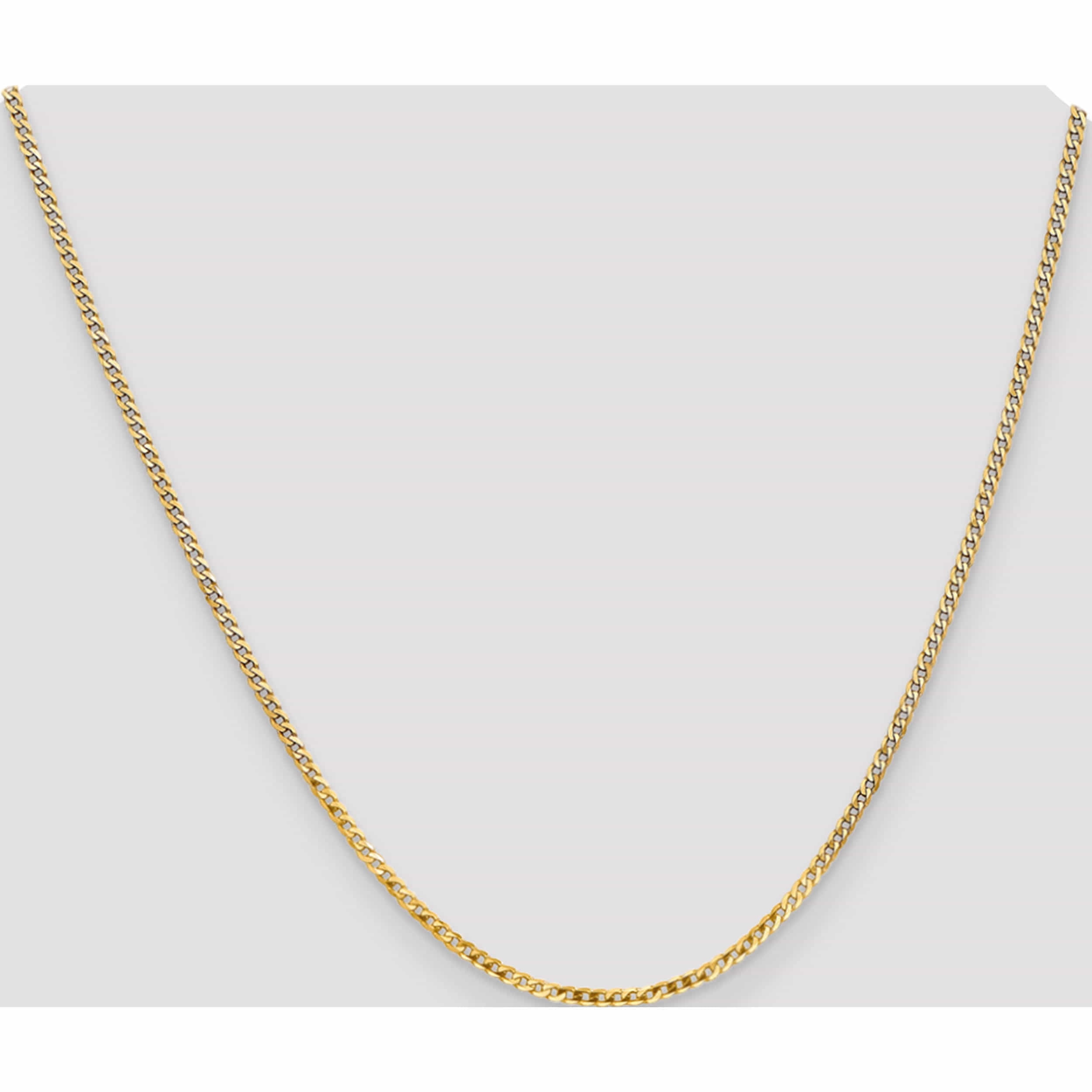 Jewelry by Sweet Pea 10K Yellow Gold 2.2mm Flat Beveled Curb Chain
