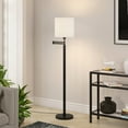 thumbnail image 5 of Evelyn&Zoe Moby Swing Arm Floor Lamp with Fabric Empire shade in Blackened Bronze/White, 5 of 5