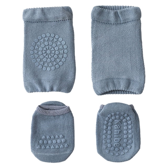 Dinheiro 1 juego de rodilleras antideslizantes para gatear para bebés y calcetines antideslizantes para bebés, rodilleras neutras para niños, calcetines antideslizantes para el tobillo