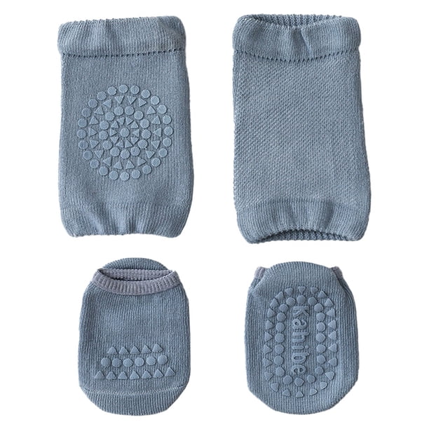 Dinheiro 1 juego de rodilleras antideslizantes para gatear para bebés y calcetines antideslizantes para bebés, rodilleras neutras para niños, calcetines antideslizantes para el tobillo