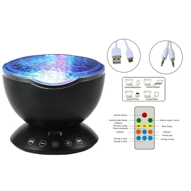 Aurora Master Daren Waves Romantic Night Light Projector Lamp+MP3 Speaker - Walmart.com