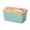 A002- Blue, variant on Kitchen Organization and Storage, 6.5X4X3 Inch Black Ceramic Butter Holder with Bamboo Lid, Included Smooth Grip Butter Model with Storage Slot, Sealed Countertop Butter Crock