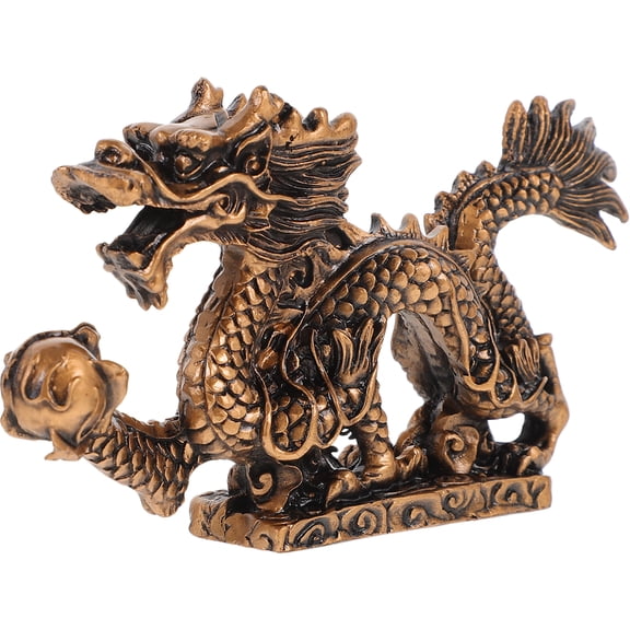 1pc Resin Dragon Figurine Feng Shui Statue, Decorative Dragon Ornament for Home, Office, Garden Display Decor