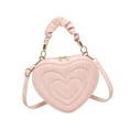 thumbnail image 3 of Bolso bandolera en forma de corazón de PU con correa ajustable, ideal como regalo para niñas y mujeres. Rosa, 3 of 9