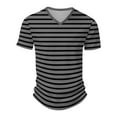 thumbnail image 4 of Mens Shirts Summer New Men's Popular T-shirt Printed V-neck Short Sleeved T-shirt Gifts for Men Gray Polyester M, 4 of 5