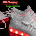thumbnail image 4 of Zapatos BosenHulu con luz LED, carga USB, color blanco US8, 4 of 9