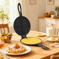 thumbnail image 5 of Black Cast Iron 17cm Portable Waffle Maker Detachable Waffle Baking Tray Suitable For Open Flames, 5 of 10