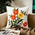 thumbnail image 2 of REGALWOVEN Floral Embroidered Decorative Throw Pillow Covers Set of 2, Farmhouse Flower Pattern Flower-6 18" x 18", 2 of 6