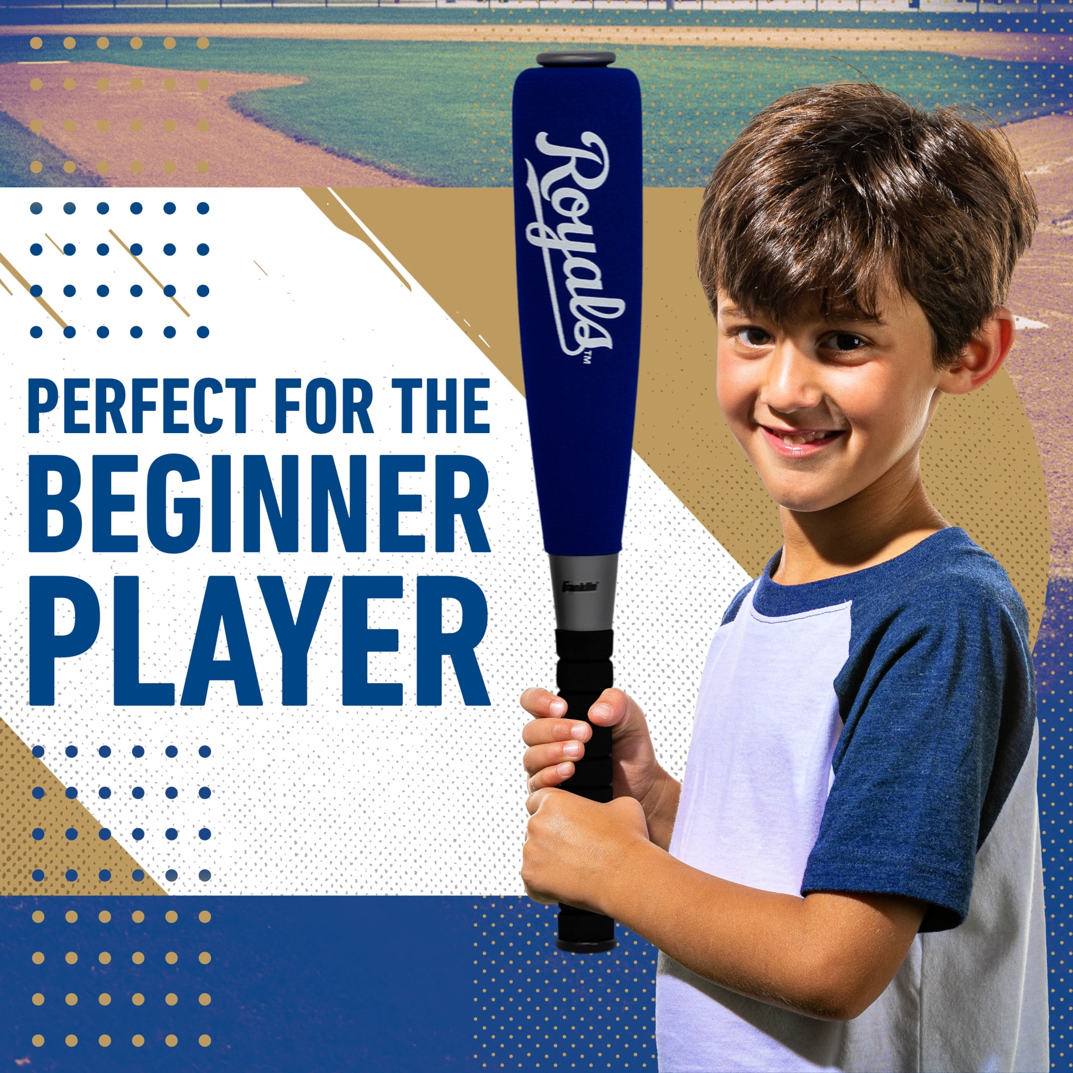 Franklin Sports MLB Kansas City Royals Foam Bat + Ball Set, 21 in
