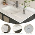 thumbnail image 3 of 43 Inch Marble Vanity Top, White Vanity Top with 1 Pre-drilled Faucet Holes, Bathroom Vanity Top with Undermount Rectangular Middle Sink and 4" Height Backsplash, The Cabinet are not Included, 3 of 12