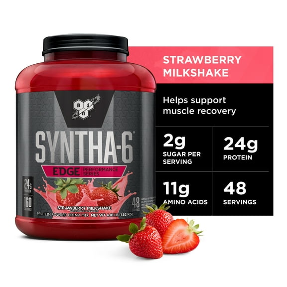 BSN Syntha 6 Edge Protein Powder, Strawberry Shake, 24G Protein, 3.86 Lb