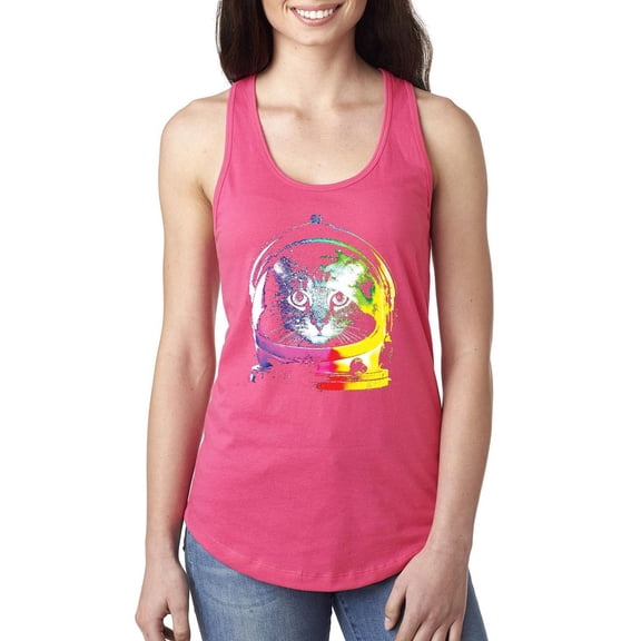 MmF - Women's Racerback Tank Top, up to Women Size 2XL - Space Cat