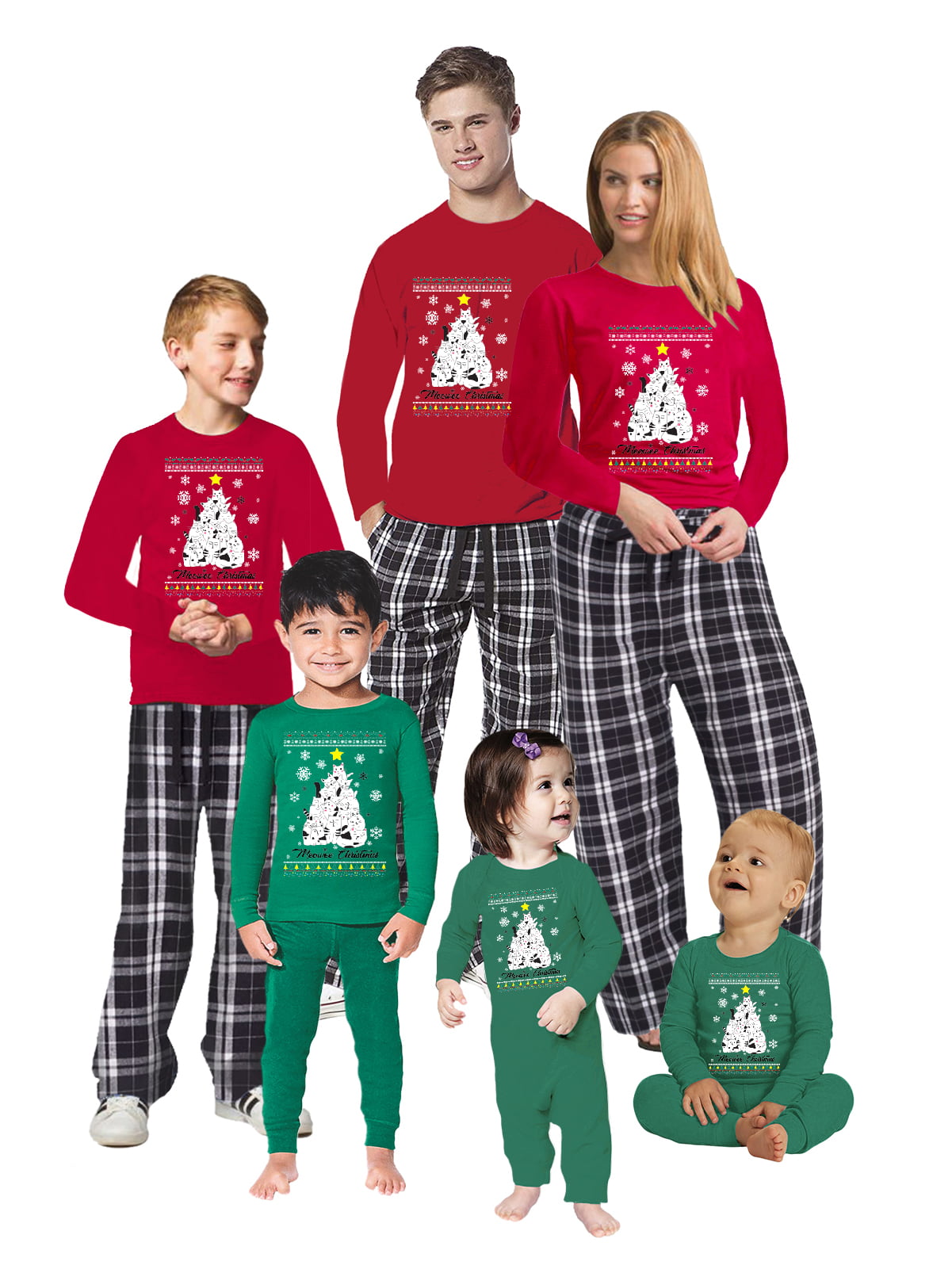 Awkward Styles Christmas Pajamas for Family Meowee Xmas Matching ...