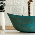 thumbnail image 3 of 18" Handmade Hammered 100% Solid Dark Copper Bathroom Vessel Sink Bowl – Countertop Basin for Vanity & Powder Room | Eco-Friendly Rustic Copper Sink, 3 of 13