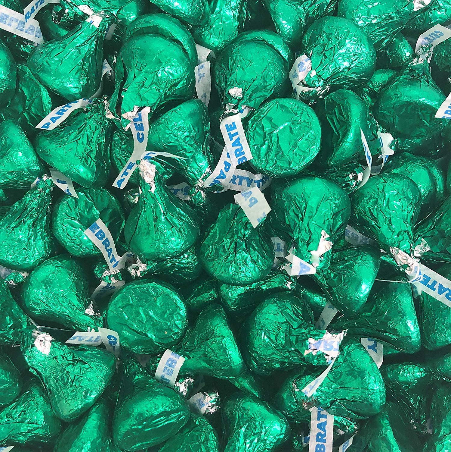 Hershey's Kisses Dark Green Foils Milk Chocolate Candy, Individually