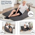 thumbnail image 5 of LEHZROAJ 3 in 1 Corduroy Bean Bag Chair with Pillow, Cozy Folding Sofa Bed for Adults Memory Foam Filled No Assembly for Living Room Bedroom,Gray, 5 of 11