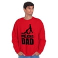 thumbnail image 3 of Walking Dad Nerdy Zombie Movie Lover Men's Big & Tall Crewneck Sweatshirt Brisco Brands 4X, 3 of 4