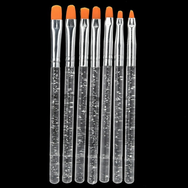 Pluma del arte del clavo del gel ULTRAVIOLETA, pluma del arte del clavo del cepillo ULTRAVIOLETA del gel del clavo ULTRAVIOLETA del arte del clavo 7pcs Rendimiento sólido