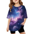 thumbnail image 2 of Girls Shirts Size 14-16 Printed Round Neck Short Sleeve Basic Layering Tee Active Fit Back To School Clothes for Tween Girls Graduation Casual Summer Tops, 2 of 4