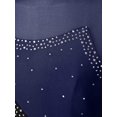 thumbnail image 6 of RUNQHUI Women's Adult Shiny Rhinestone Figure Ice Skating Dress Mesh Long Sleeve Competition Dance Navy Blue S, 6 of 7