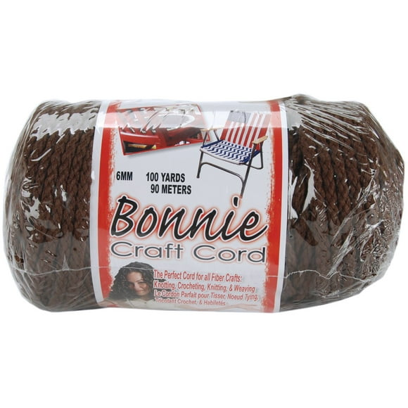 Bonnie Macrame Craft Cord 6mmX100yd-Brown