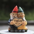 thumbnail image 3 of Estatua de gnomo para interior y exterior, figura coleccionable de gnomo, pareja enamorada, 3 of 7