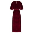 thumbnail image 6 of ZHUGeLI Women's Summer Sundress Women Solid Color Velvet Dress Short Sleeve Round Neck V-Neck Dress Floral Print Ruffle Puff Sleeve High Waist Midi Beach Dresses, 6 of 7