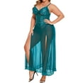 thumbnail image 3 of Avidlove Women Plus Size Lingerie Long Lace Nighty Sexy Mesh Nightdress Side Split Nightgown Sleepwear, 3 of 5