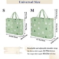 thumbnail image 3 of Corduroy Tote Bag for Women Shoulder Handbags Fashion Ladies Purses Satchel Messenger Bags Green and White Christmas Tree S, 3 of 8