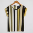 thumbnail image 2 of JINMGG 2024 Womens Plus Size Clearance Women Print Floral Short Sleeve Wild Bottoming Chiffon Shirt T-Shirt Yellow L, 2 of 3