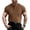 Brown, variant on Men's Ribbed Henley Shirts Slim Fit Muscle Shirt Lightweight Sweaters Fitted Short Sleeve Casual T-Shirt for Men Black L
