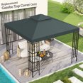 thumbnail image 2 of Outsunny Auvent de Gazebo Carré à 2 Niveaux 10 Pieds x 10 Pieds, Toile de Remplacement pour l'Extérieur, Jardin, Pare-Soleil, Gris Anthracite, 2 of 10