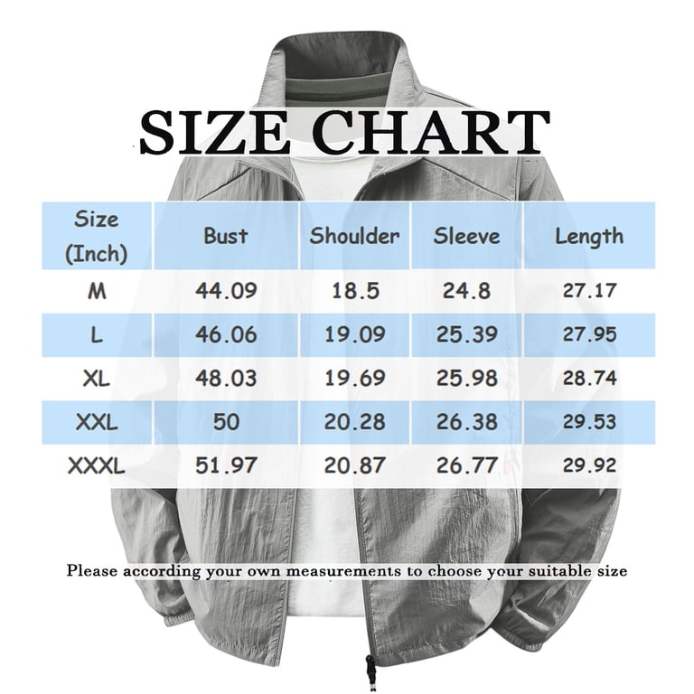 Homeyce Waterproof Sun-Protective Jackets for Men Lightweight Zip
