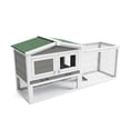 thumbnail image 3 of EastVita 60Inch L Large Rabbit Hutch, Expandable 2-Story Wooden Bunny Cage with Ramp & Playpen for Outdoor, Grey, 3 of 9