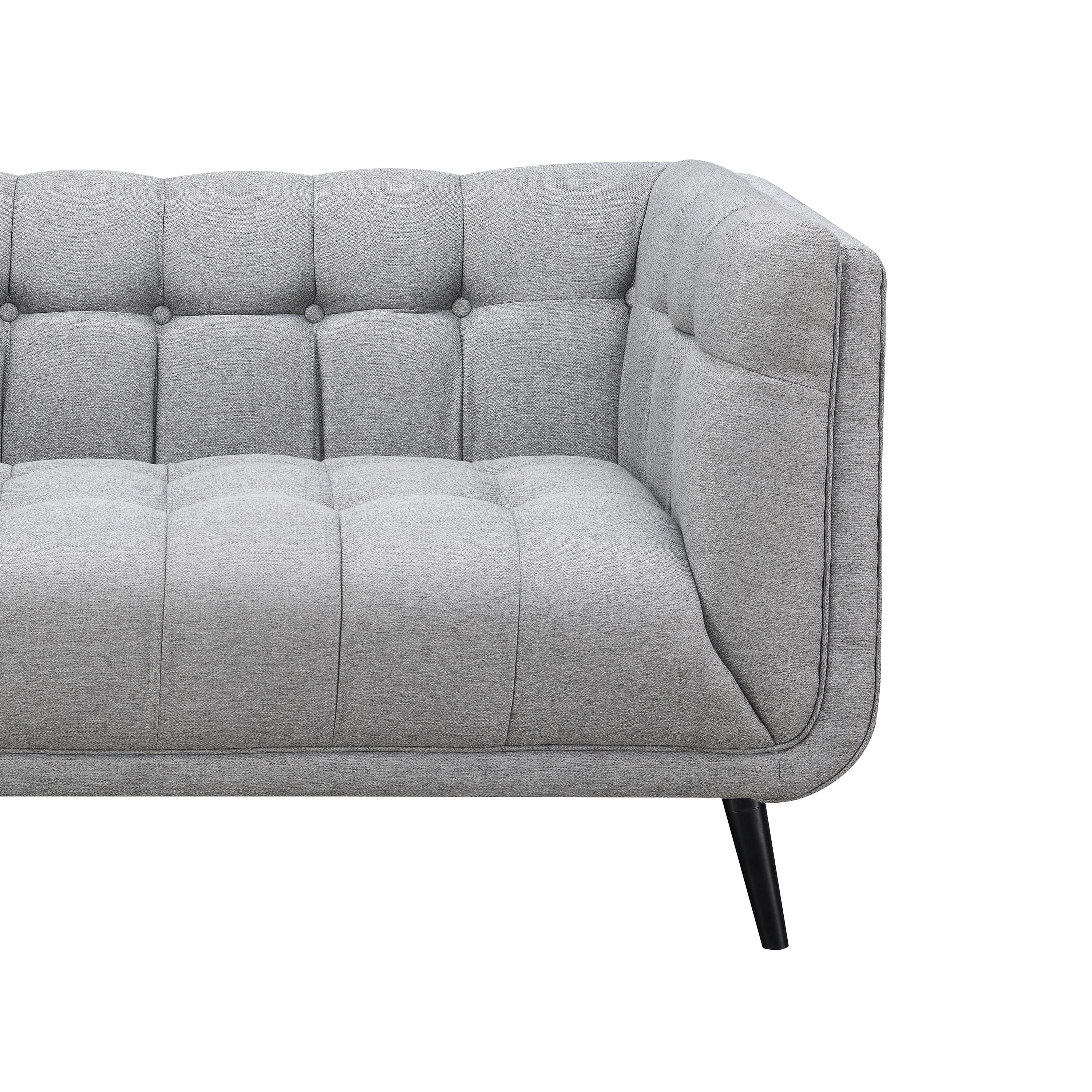 AC Pacific Mid-Century Modern Gray Living Room Loveseat