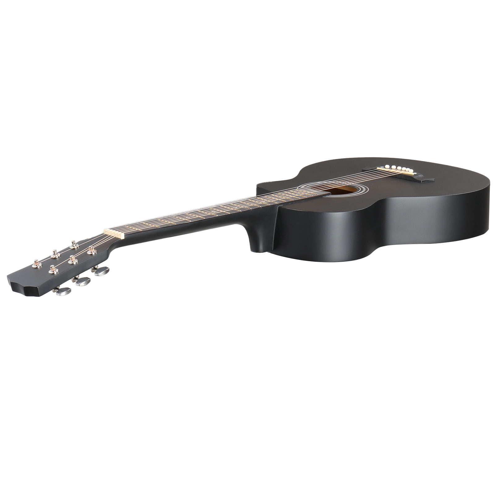 38-Inch Acoustic Guitar, JF Folk Body, Basswood, 6 Steel Strings, Beginner Starter Kit with Gig Bag, Strap, Picks, Capo and Tuner