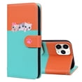 thumbnail image 5 of Feishell Cute Animal Pattern Wallet Phone Case for iPhone 11 Pro,Color Matching PU Leather Shockproof Magnetic Flip Stand Credit Card Slots Slim Phone Case with Wrist Strap,Skyblue, 5 of 8