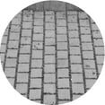 thumbnail image 1 of Ahgly Company Tapis Rond Lavable en Machine Intérieur Transitionnel Gris Fumé, 8 Pieds Rond, 1 of 7