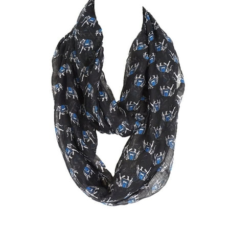 Womens Fashion Infinity Scarf - Lightweight Elephant Infinity Scarf for Women by Zodaca Casual Simple Fashion Ladies - Black