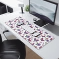 thumbnail image 2 of 31.5x11.8 Inch Gaming Mouse Pad, Non-Slip Stitched Rubber Desk Mat for Desktop & Laptop,Butterfly Floral Swirl White Pattern, 2 of 6