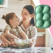 hengsof Easter Egg Molds Jumbo Easter Chocolate Molds Silicone Bunny Egg Muffin Cupcake Pan Non-stick Half Egg Shaped Moulds for Easter Breakable Chocolate, Easter Baking