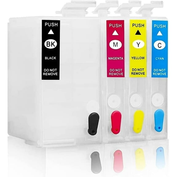 252XL Empty Refillable Ink Cartridges Replacement for Epson WF-7720 WF-7710 WF-7620 WF-7610 WF-7210 WF-7110 WF-3620 WF-3640 Printer(4 Pack)