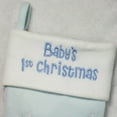 thumbnail image 2 of 19" Blue and White "Baby's 1st Christmas" Embroidered Teddy Bear Christmas Stocking, 2 of 4