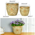thumbnail image 3 of Sungmor Large Heavy Duty Cement Planters, Beautiful Embossed Concrete Garden Pots, 8" & 10" Set of 2 Plant Pots with Drainage Hole, Home Garden Decorative Flower Pots for Indoor Outdoor Plants Floral, 3 of 9