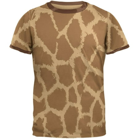 Mens Ringer Tee - Giraffe Pattern Mens Ringer T Shirt